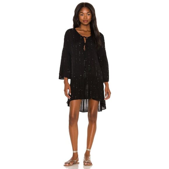 PQ Swim Angelica Sequined Tunic Cover Up Midnight Black Womens Size XS/S - Picture 2 of 10